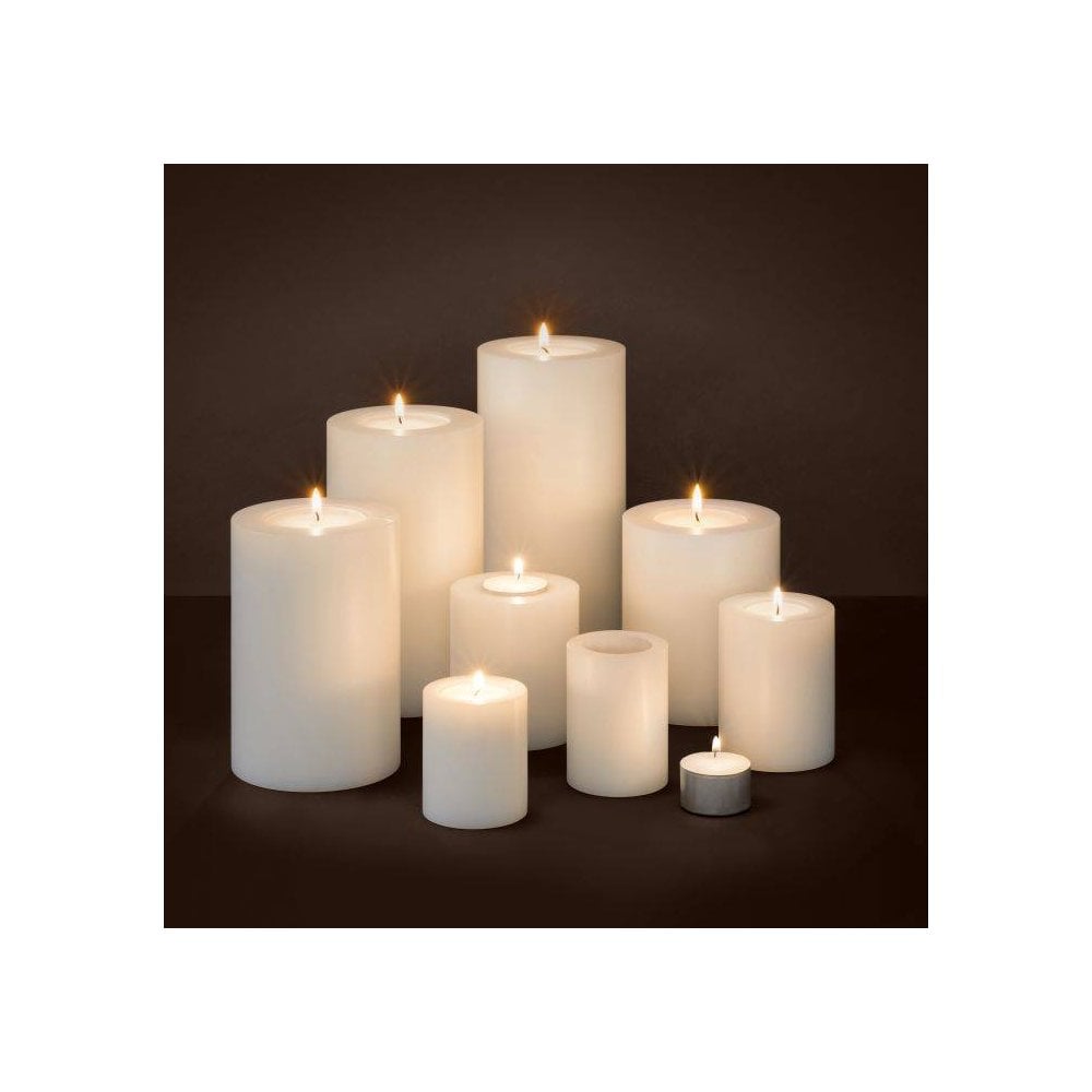 Set of 4 Elegant White Artificial Candles, 8 cm x 9 cm