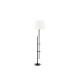 Bronze Elegance Floor Lamp with Off-White Shade