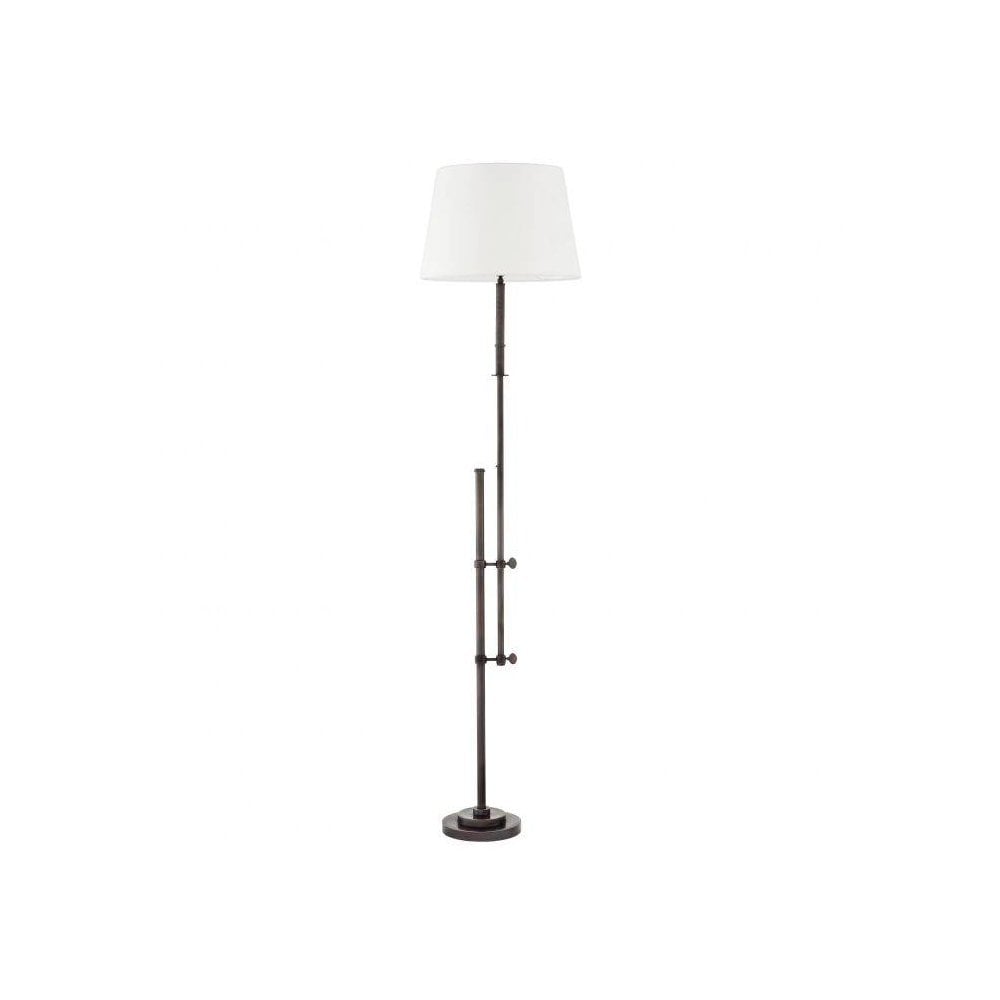 Bronze Elegance Floor Lamp with Off-White Shade