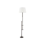 Bronze Elegance Floor Lamp with Off-White Shade