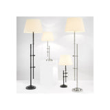 Bronze Elegance Floor Lamp with Off-White Shade