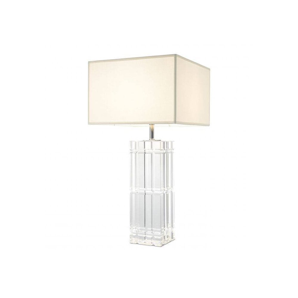 Crystal Glass Elegance Table Lamp with Nickel Accents