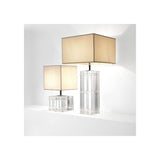 Crystal Glass Elegance Table Lamp with Nickel Accents