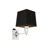 Lexington Nickel Wall Sconce with Pleated Black Shade
