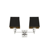 Lexington Dual Sconce with Nickel Finish and Pleated Black Shades