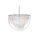 Murano Crystal Drop Chandelier 50 cm - Clear Acrylic & Nickel Finish