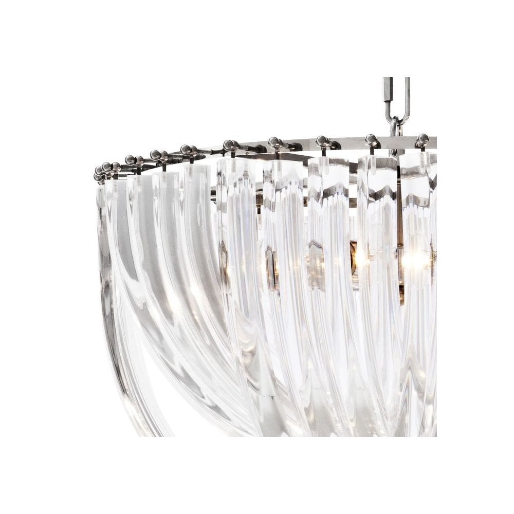 Murano Crystal Drop Chandelier 50 cm - Clear Acrylic & Nickel Finish