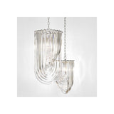 Elegant Murano Chandelier: Clear Acrylic with Nickel Finish, ø 35 cm