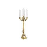 Jefferson Candle Holder: Elegant Polished Brass on Granite Base