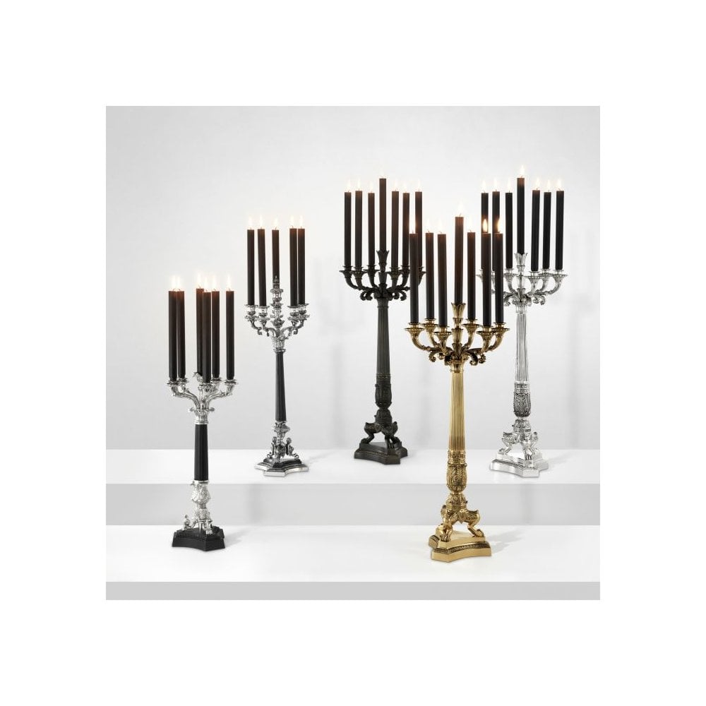 Jefferson Candle Holder: Elegant Polished Brass on Granite Base