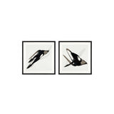 Abstract Elegance: Ivan Melotti Prints in Black Wood Frames with Clear Glass, Set of 2