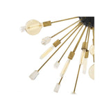 Luxe Stardust Chandelier, Clear Glass, Black & Brass Finish