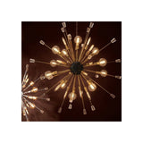 Luxe Stardust Chandelier, Clear Glass, Black & Brass Finish