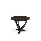 Title: Umberto High-Gloss Smoked Eucalyptus Veneer Art Deco Center Table
