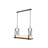 Gothic Elegance: Black Commodore Chandelier with Faux Candle Shades