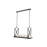 Gothic Elegance: Black Commodore Chandelier with Faux Candle Shades