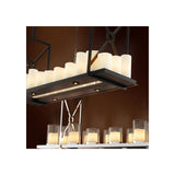 Gothic Elegance: Black Commodore Chandelier with Faux Candle Shades