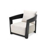 Rubautelli Retro Lounge Chair - Black Frame, Loki Natural Upholstery