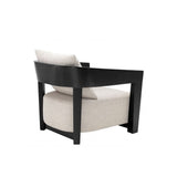 Rubautelli Retro Lounge Chair - Black Frame, Loki Natural Upholstery