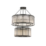 Bernardi Art Deco Chandelier, Bronze and Vintage Glass Masterpiece