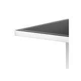 Elevated Elegance Side Table, Nickel Frame & Black Glass Top