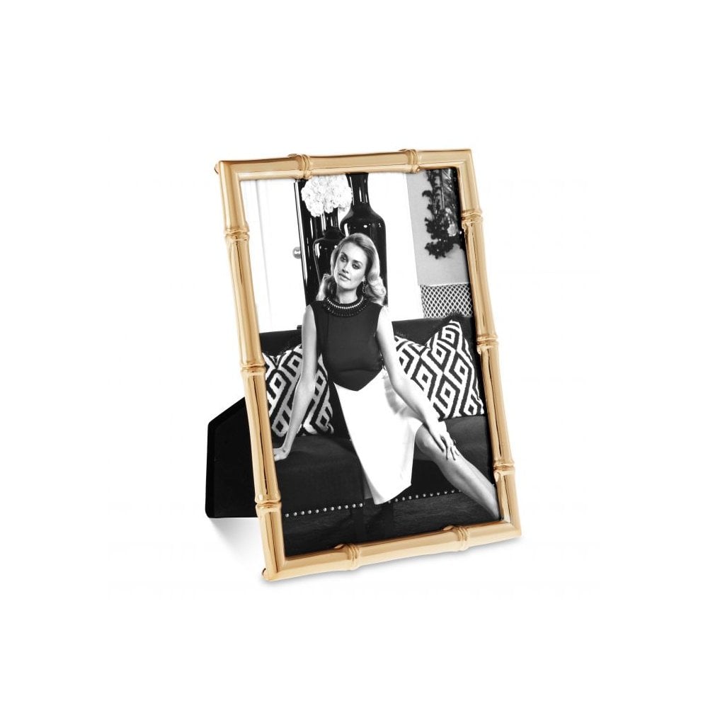 Rose Gold Faux-Bamboo Picture Frame with Clear Glass