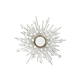 Sunburst Antique Brass Mirror with Radiant Round Reflections
