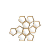 Cheyenne Rose Pentagonal Cluster Mirror with Gold Finish Frame