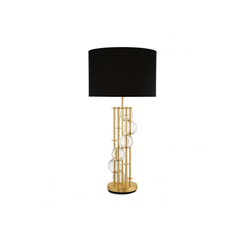 Elegant Lorenzo Table Lamp with Gold Finish and Clear Crystal Accents