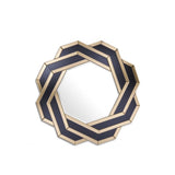 Deco-inspired Mulini Mirror: Amber and Black Art Deco Glass Design