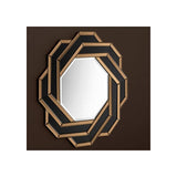 Deco-inspired Mulini Mirror: Amber and Black Art Deco Glass Design