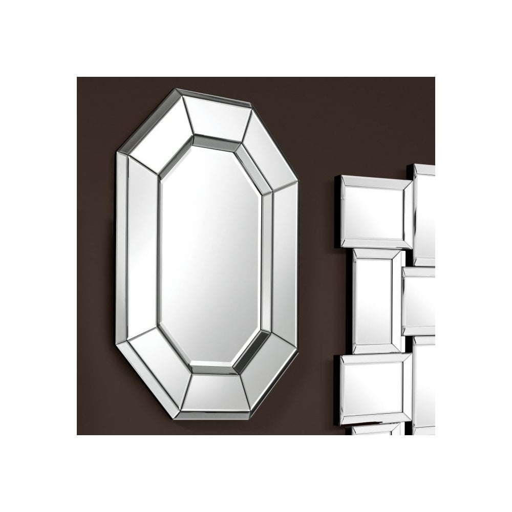 Le Sereno Octagonal Art Deco Beveled Mirror
