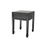Elegant Black Oriental Side Table with Antique Brass Accents