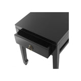 Elegant Black Oriental Side Table with Antique Brass Accents