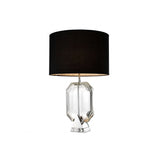 Emerald Crystal Table Lamp with Nickel Finish and Black Shade