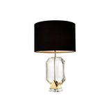 Emerald Gem Table Lamp with Gold Finish and Crystal Glass