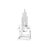 Nickel-Finished Urban Skyline Candle Holder