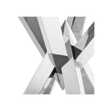 Triumph Dining Table: Sleek Stainless Elegance with Clear Glass Top