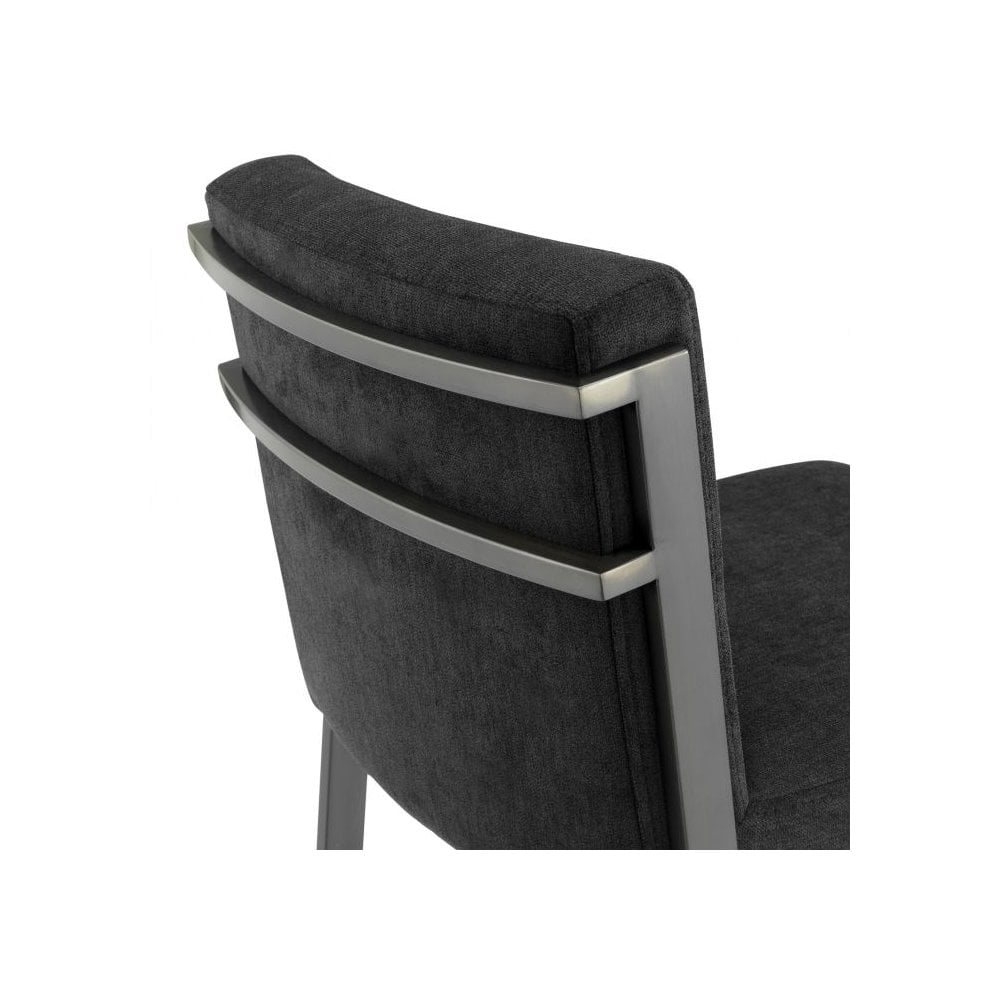 Scott Bar Stool: Black Velvet Seat with Bronze Finish