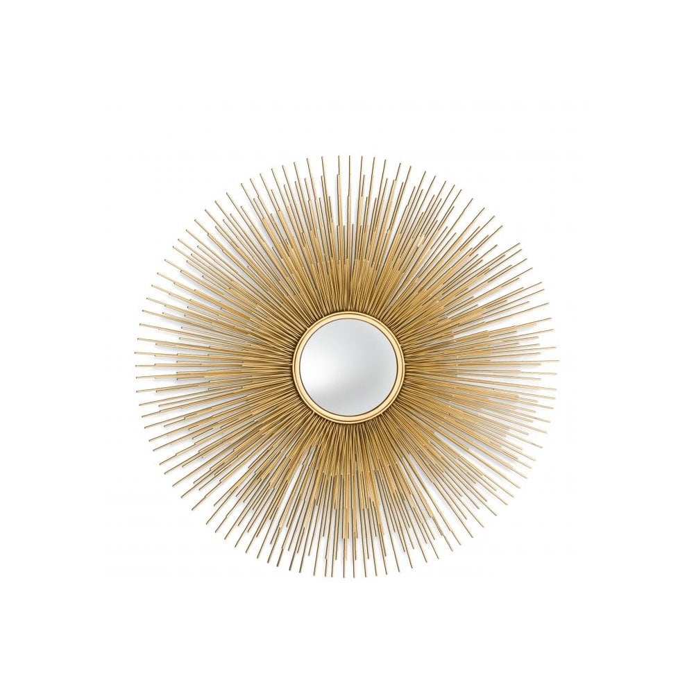 Sunburst Elegance Solaris Mirror, Gold Convex Design