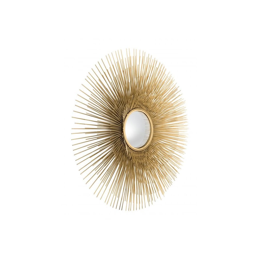 Sunburst Elegance Solaris Mirror, Gold Convex Design