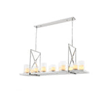 Summit Chandelier in Polished Stainless Steel with Clear Glass and Faux Candle Shades