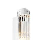 Nickel-Finished Art Deco Wall Sconce with Ribbed Clear Glass Shade
