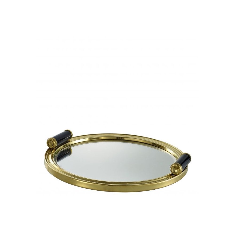Grimoldi Luxe Polished Brass and Bevelled Mirror Tray