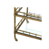 Vintage Brass Scarlett Bar Cart with Beveled Glass