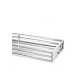 Elegant Ersa Rectangular Tray with Mirror Glass and Nickel Finish