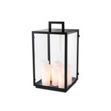 Elegant Black and Clear Glass Table Lamp with Faux Candle Design