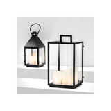 Elegant Black and Clear Glass Table Lamp with Faux Candle Design
