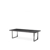 Industrial Charcoal Oak Dining Table with Black Nickel Frame, 250 cm