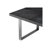 Industrial Charcoal Oak Dining Table with Black Nickel Frame, 250 cm